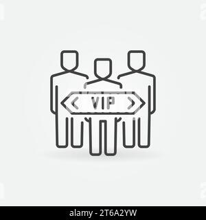 VIP People Vektor Konzept Symbol oder Symbol in dünner Linie Stil Stock Vektor