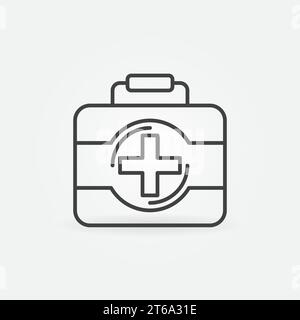 Umrisssymbol für Verbandskasten. Medizinischer Beutel-Vektor-Konzeptlinie Symbol Stock Vektor
