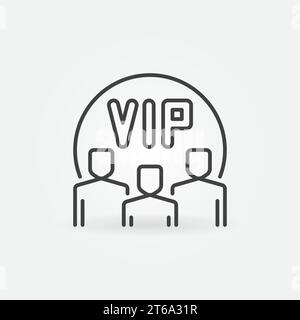 Vektorsymbol für VIP-Personen oder Symbol in dünner Linie Stock Vektor