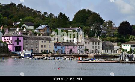 Riverside Building in Dittisham Village am Westufer des Flusses Dart in South Devon. Stockfoto