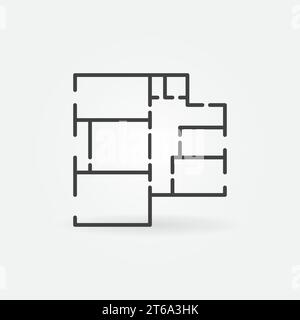 Apartmentplan Umrissvektorkonzept einfaches Symbol oder Designelement Stock Vektor