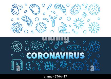 Coronavirus-Vektorkonzept modernes horizontales Banner-Set Stock Vektor