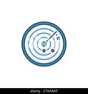 Militärisches Radar-Vektorkonzept rundes farbiges Symbol oder Logo-Element Stock Vektor