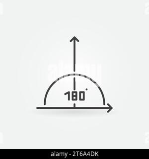 Diagramm mit 180 Grad Winkel Kontur Vektorkonzept Symbol oder Entwurfselement Stock Vektor