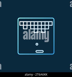 Retro Computer Game Concept Vektor farbiges lineares Symbol oder Logo auf dunklem Hintergrund Stock Vektor