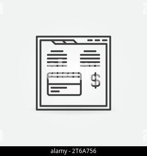 Online-Banking-Positionssymbol. Vektor-Webbrowser mit linearem Vektorkonzept für Mobile Banking Stock Vektor