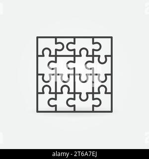 Puzzle Vektor dünne Linie Konzept Symbol oder Designelement Stock Vektor