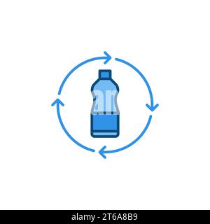 Farbiges Symbol oder Symbol für Vector Recycle Plastic Flattle Concept Stock Vektor