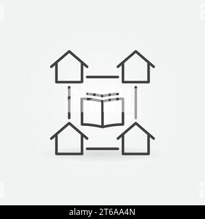 Home Education Vektorkonzept einfaches Symbol oder Zeichen im Umrissstil Stock Vektor