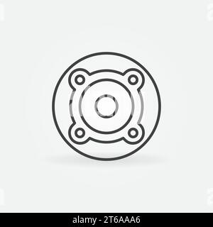 Lautsprechervektor-Konzept mit schlanker Linie, rundes Symbol oder Designelement Stock Vektor