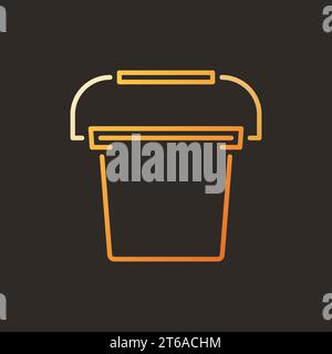 Farbiges lineares Symbol oder Symbol auf dunklem Hintergrund des Kunststofflöffels Stock Vektor