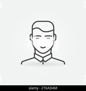Umrisssymbol für man-Hochformat. Männlicher Avatar oder Profilvektor Konzeptlinie oder Entwurfselement Stock Vektor