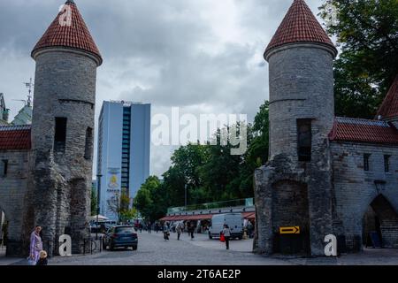 Tallin City ist die Hauptstadt Estlands für Urlaube das ganze Jahr über, mit vielen antiken Denkmälern und ausgezeichnetem Klima, Tallin City, Estland, 08-10-2021 Stockfoto