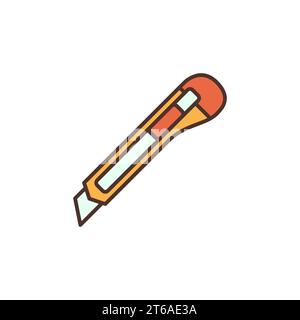 Schreibwaren Messer oder Cutter Vektor Konzept farbiges Symbol oder Symbol Stock Vektor