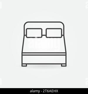 Kingsize-Bett Konturvektorkonzept Symbol oder Designelement Stock Vektor