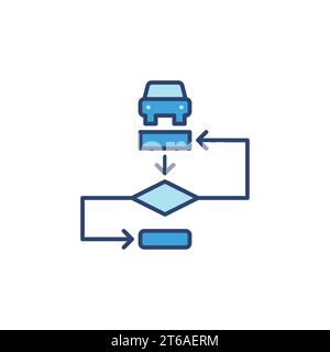 Autonomes Fahrzeug Algorithmus Vektorkonzept blaues modernes Symbol oder Logo-Element Stock Vektor