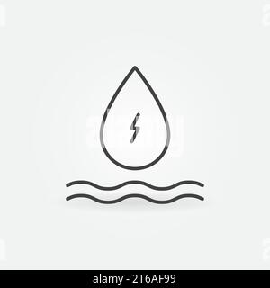 Symbol oder Logo-Element für lineares Vektorkonzept von Hydro Energy Stock Vektor