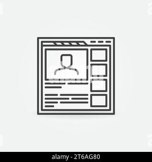 Browser Webseite oder Fenstervektor Webinar Konzept Symbol oder Symbol in dünner Linie Stock Vektor