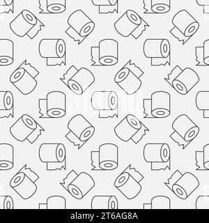 Toilettenpapiervektor einfache Umrandung nahtloses Muster oder Hintergrund Stock Vektor