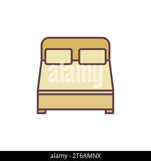 Vector King Size Bett Konzept farbiges Symbol oder Symbol Stock Vektor