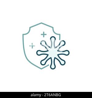 Antibakterieller Schutz Kontur Vektorkonzept Symbol oder Designelement Stock Vektor