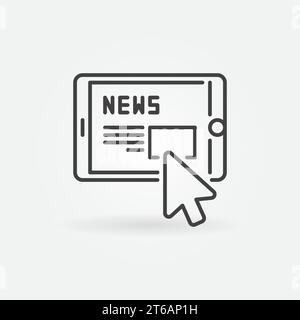 Klicken Sie auf das Tablet, oder lesen Sie das Symbol oder das Designelement für den Vektor Stock Vektor