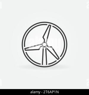 Symbol oder Symbol für rundes schlankes Konzept der Windturbine Stock Vektor
