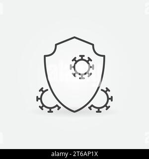 Antibakterielle Abwehrvektor-Symbol oder Designelement für dünne Linien Stock Vektor