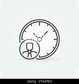 Geschäftsmann und Zeilensymbol. Zeitmanagement-Vektorkonzept-Zeichen im Modellstil Stock Vektor