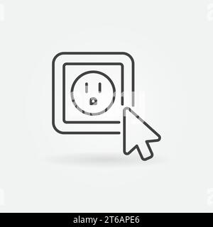 Klicken Sie mit der Maus auf das Vektorsymbol US Smart Socket in dünner Linienart Stock Vektor