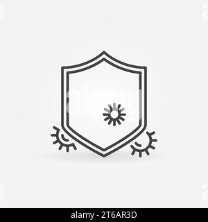 Stoppen Virus Umriss Vektor Symbol. Symbol oder Designelement für antibakterielle Schutzkonzepte Stock Vektor