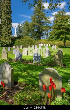 Deutsche WW1-Gräber an der St. Militärfriedhof Symphorien, Begräbnisstätte aus dem Ersten Weltkrieg in Saint-Symphorien bei Mons, Provinz Hennegau, Belgien Stockfoto