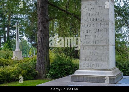 Deutsche Gedenkstätte für den 1. Weltkrieg in der St. Symphorien Militärfriedhof, 1. Weltkrieg Begräbnisstätte in Saint-Symphorien bei Mons, Hennegau, Belgien Stockfoto