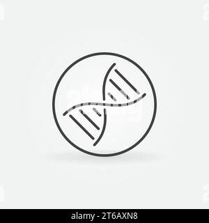 DNA-Doppelhelix in Kreisvektorkonzept Umrisssymbol oder Designelement Stock Vektor