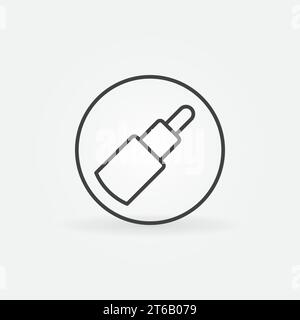 Einfaches LWL-Kabel im kreisförmigen Vektorkonzept Umrisssymbol Stock Vektor