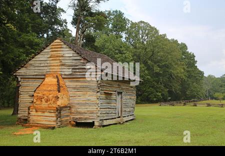 Holzscheune im Shiloh National Military NP, Tennessee Stockfoto