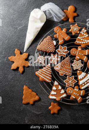 Nahaufnahme von Lebkuchen und Gebäck Stockfoto