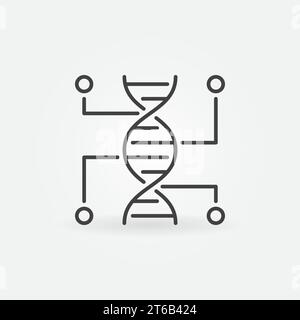 Symbol der minimalen Linie des Vektors für Gentests. DNA-Konzept-Umrisssymbol Stock Vektor