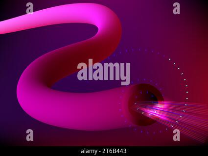 Abstrakte Hintergründe Laser Signal Spirale Telekommunikation Kabelverbindung Netzwerk Internet online futuristische Technologie digitale Wissenschaft Vektor Illustration Stock Vektor