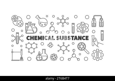 Chemischer Substanzvektor Chemiekonzept Umriss einfache Illustration oder Banner Stock Vektor