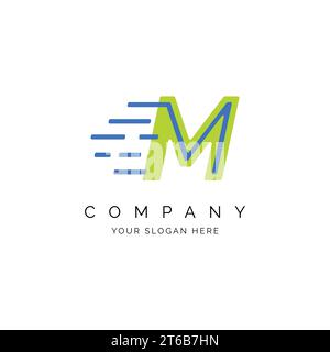 M Letter Logo Vorlage Illustration Design. Vektoralphabet M Speed Logo-Stil Stock Vektor