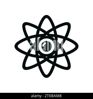 Atom einfaches Symbol für dünne Linien. Vektorabbildung Stock Vektor