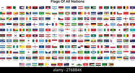 Nationalflaggen Aller Länder. Vektorabbildung. Stock Vektor