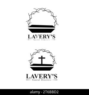 Funeral Directors Logo-Design mit Illustration und Logo-Elementen Stock Vektor