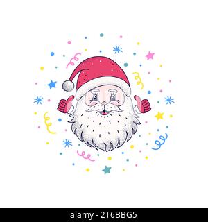 Glücklicher Weihnachtsmann im Cartoon-Stil Stock Vektor