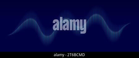 Hintergrund der Schallwelle. Vektor-Musikfrequenzleiste. Abstrakte Audio-Schallwelle. Hintergrund des Musikpulses. Vektor Stock Vektor