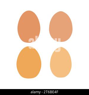 Eierform Set einfache Vektor-Illustration. Ei-Symbol isoliert auf weiß. Verschiedene Formen. Stock Vektor