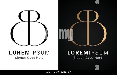 Luxuriöses Initial BB-Logo mit Monogramm und Schriftbuchstaben Stock Vektor