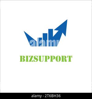 Logo-Design für erfolgreiches Business Service Provider-Unternehmen mit Logo-Elementen aus Pfeil und Diagramm Stock Vektor