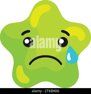 Isolierter weinender süßer Sternenform Emoji Vektor Stock Vektor